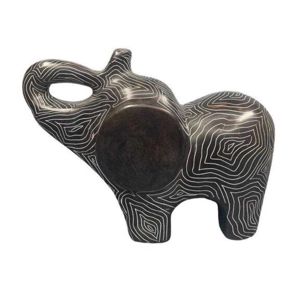 Vaneal Group Hand Crafted Kisii Soapstone Grey Elephant Figurine Made in Kenya